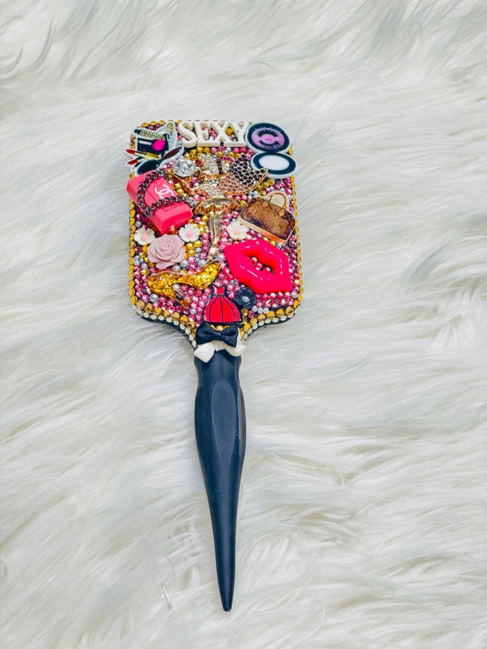 Decorative Pink Embellished Women’s Hair Styling Brush